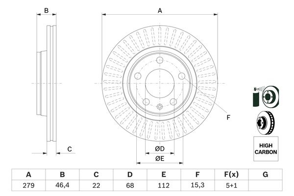 Bosch Féktárcsa 280'22'20